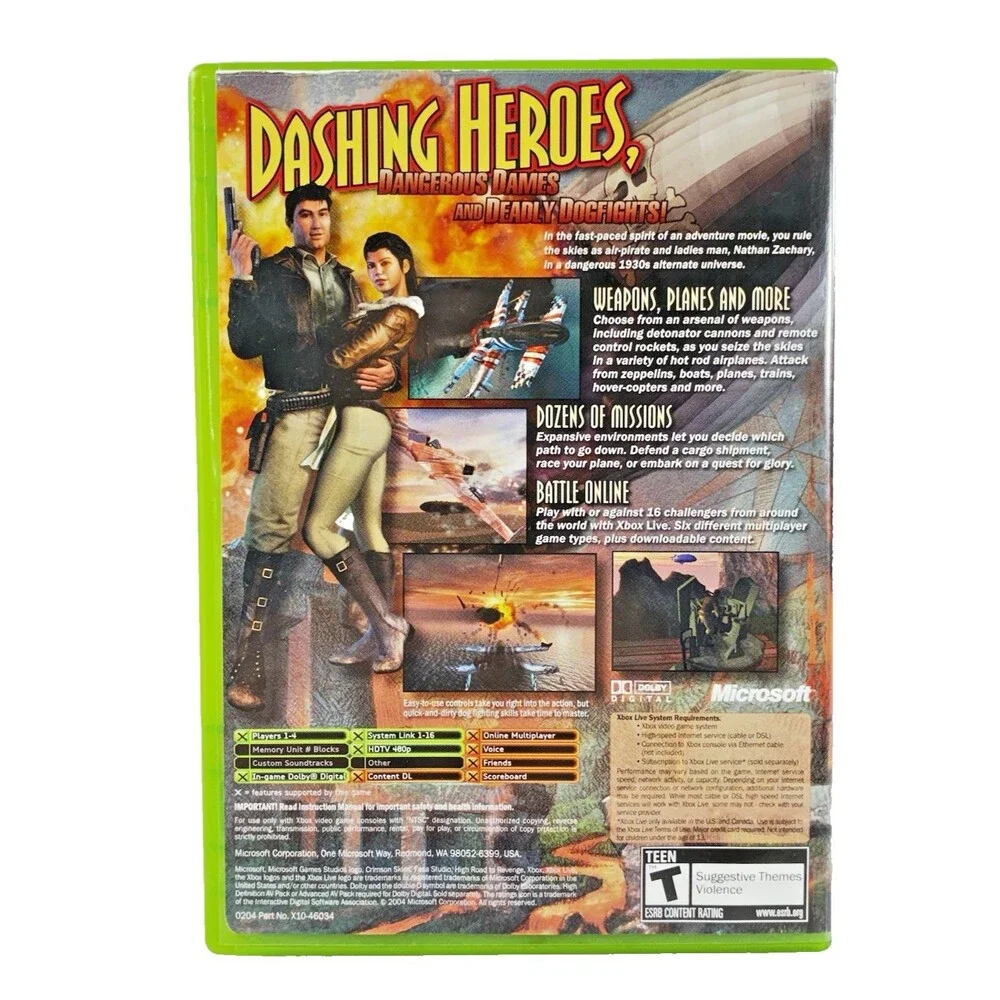 Crimson Skies High Road To Revenge Microsoft Xbox Complete with Manual Tested